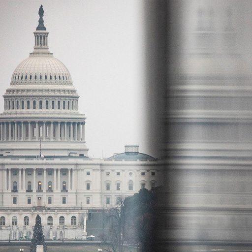 US Capitol Building, blurred on one side